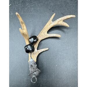 Buck Deer Antler Hunter Christmas Tree Ornament With Bells Holiday -S1E